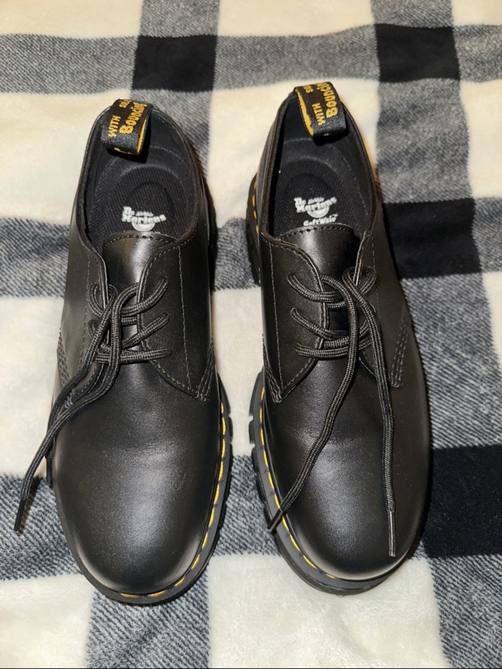 1461 Smooth Black Leather Platform Shoes